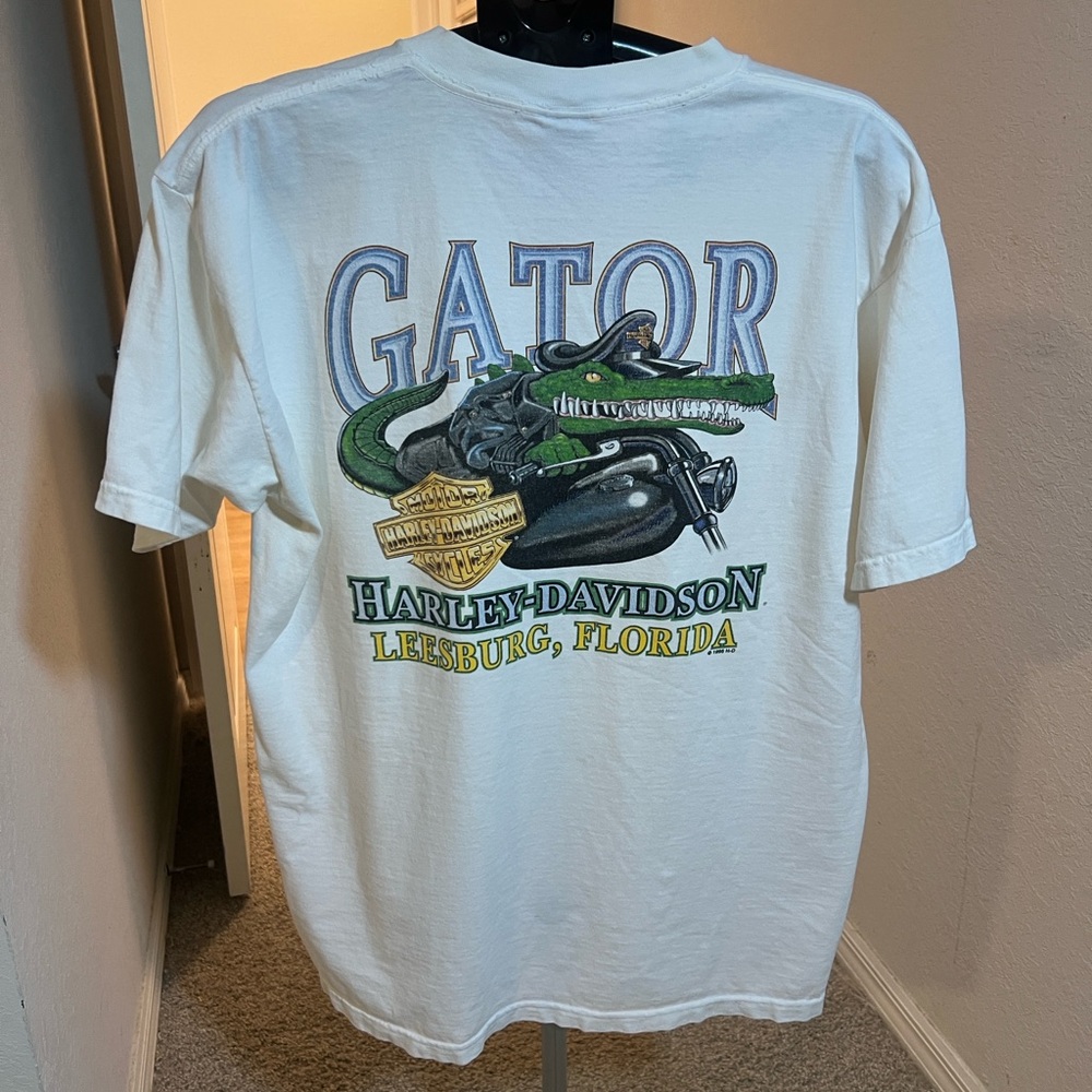 Vintage 1990’s Harley Davidson Motorcycles Florida Gator Graphic Tee Men’s XL
